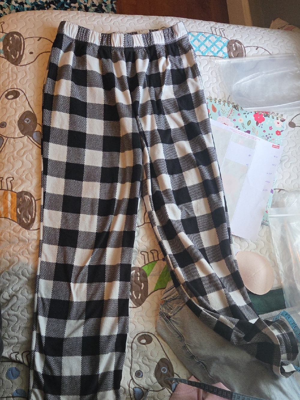 Women’s Black & White Buffalo Plaid Pajama Pants